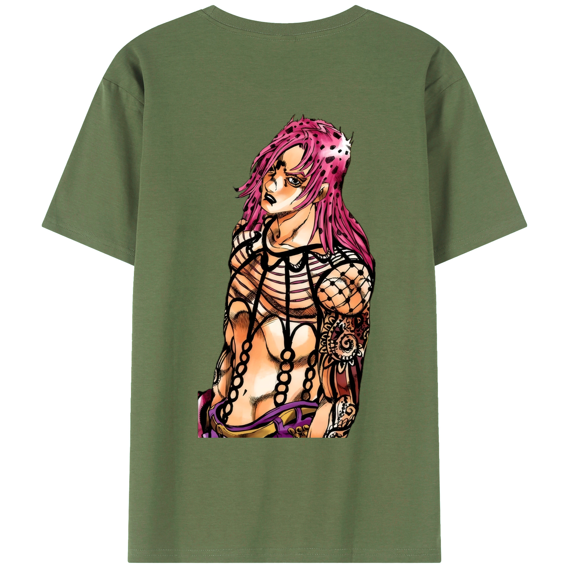 （画像用） ジョジョの奇妙な冒険 ビネガー?ドッピオ JoJo's Bizarre Adventure Vinegar Doppio 綿100％ メンズ半袖Tシャツ（バックプリント） 通気性